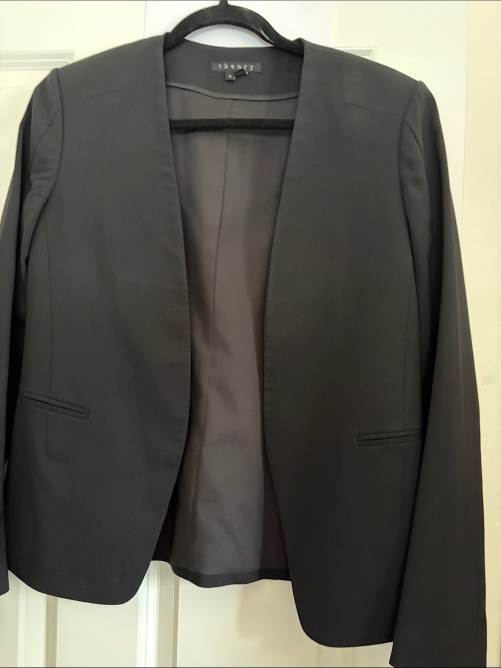 Theory wool Black Open-Front Jacket